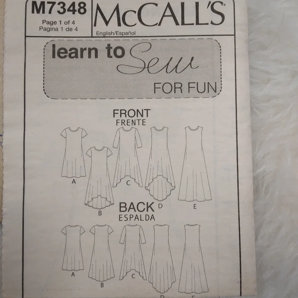 MCCALL'S MP221 Sz XS-M Learn To Sew For Fun Misses' Pullover Dress In Variations